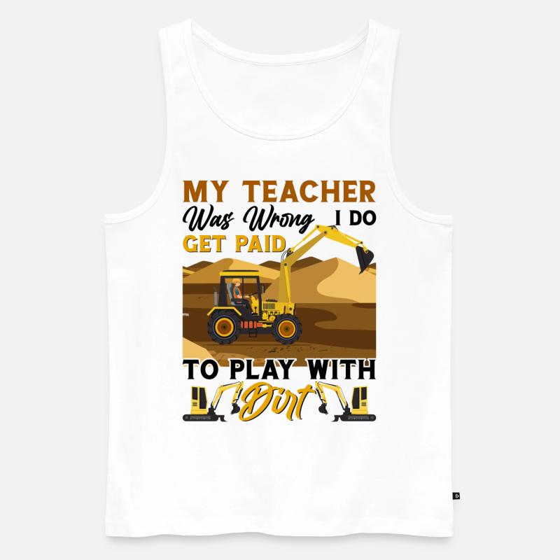 Baggerfahrer Bagger Führerschein Retro Bagger - Männer Premium Bio Tank Top - Weiß