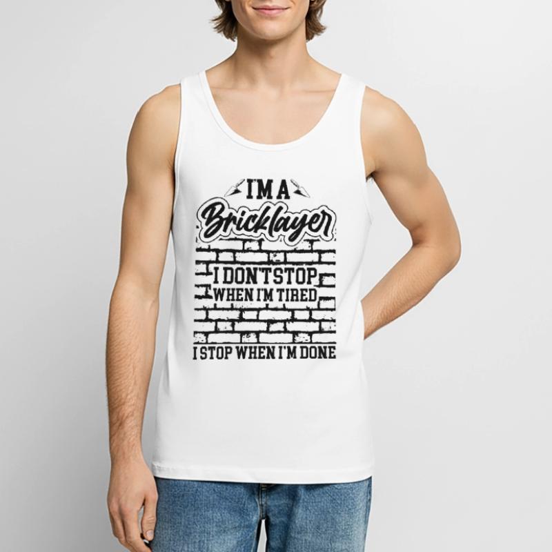 Masonry, masonry, bricklayer, apprentice, mason, master Men's Premium Organic Tank Top