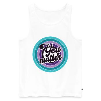 Du Bist Wichtig - You Matter - Männer Premium Bio Tank Top - Weiß - Vorne - AI Model Male 178 light (178cm)