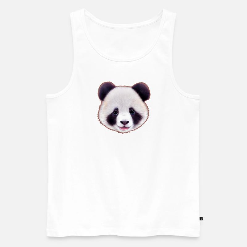 Panda 4 - Männer Premium Bio Tank Top - Weiß