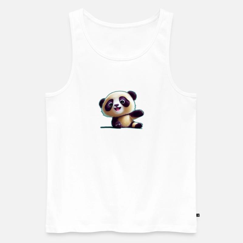 Panda 5 - Männer Premium Bio Tank Top - Weiß