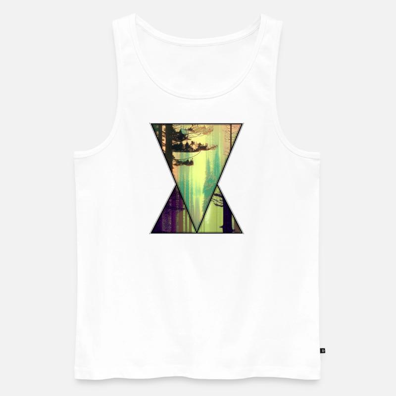 nature forest triangle - Männer Premium Bio Tank Top - Weiß