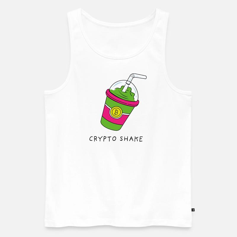 Bitcoin Ethereum Kryptowährungen Shake - Männer Premium Bio Tank Top - Weiß
