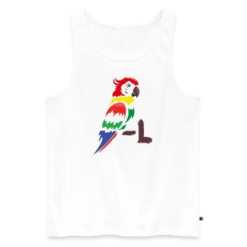 Parrot - Colorful Parrot - Men's Premium Organic Tank Top - white - Front - AI Model Male 178 light (178cm)