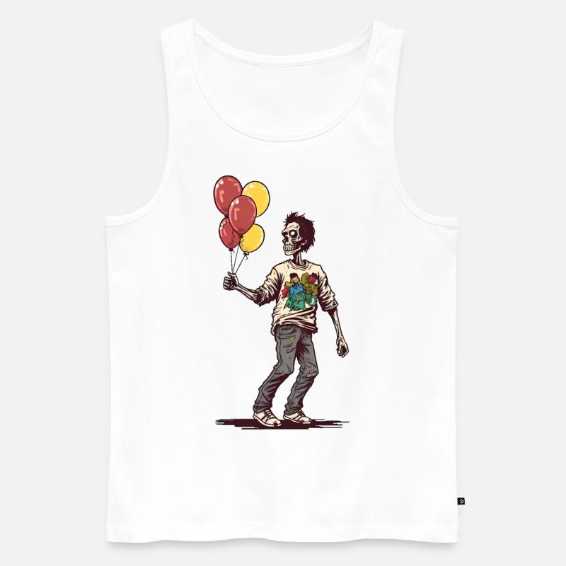 Zombie mit Luftballons - Männer Premium Bio Tank Top - Weiß
