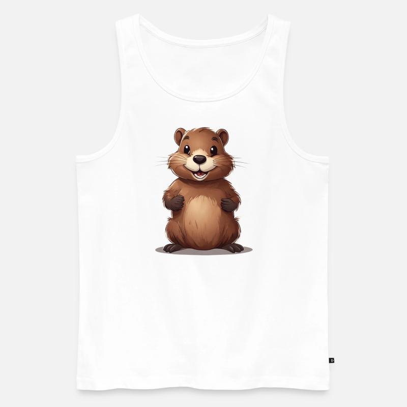 Biber - Männer Premium Bio Tank Top - Weiß