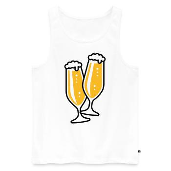 X2 Originale Treffen Sich (2) - Männer Premium Bio Tank Top - Weiß - Vorne - Michal (187cm)