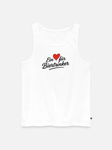 Ein Herz für Biertrinker - Männer Premium Bio Tank Top - Weiß