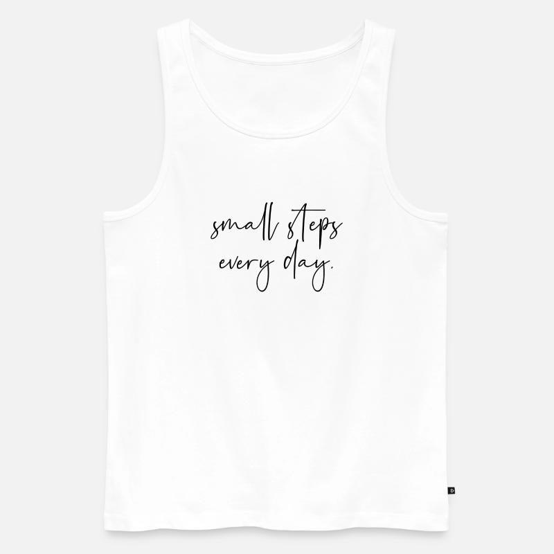 Small steps every day - Männer Premium Bio Tank Top - Weiß
