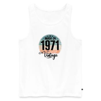 Vintage Made in 1971 Year of birth 1971 Birthday - Men's Premium Organic Tank Top - white - Front - Michal (187cm)