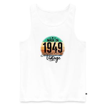 Vintage Made in 1949 Year of birth 1949 Birthday - Men's Premium Organic Tank Top - white - Front - Michal (187cm)