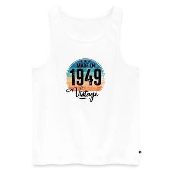 Vintage Made in 1949 Year of birth 1949 Birthday - Men's Premium Organic Tank Top - white - Front - Michal (187cm)