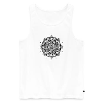 Flower Mandala - Men's Premium Organic Tank Top - white - Front - Michal (187cm)