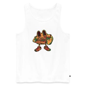 Sandwich Figur - Männer Premium Bio Tank Top - Weiß - Vorne - AI Model Male 178 light (178cm)