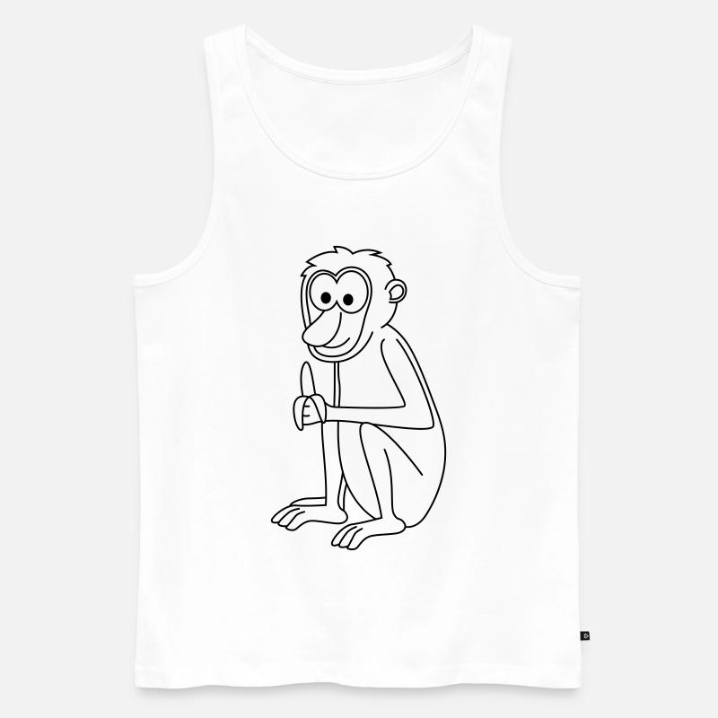 Affe comic Tier - Männer Premium Bio Tank Top - Weiß