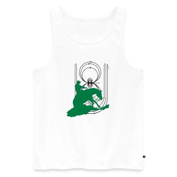 Reining Pattern Sliding Stop - Männer Premium Bio Tank Top - Weiß - Vorne - AI Model Male 178 light (178cm)