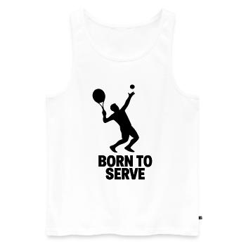 Born To Serve Chemise de tennis pour homme - Débardeur bio Premium Homme - blanc - Devant - Michal (187cm)