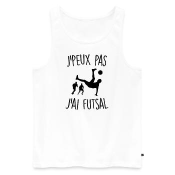 J'peux pas j'ai futsal - Débardeur bio Premium Homme - blanc - Devant - Michal (187cm)