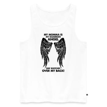 Ma maman est mon ange gardien - Débardeur bio Premium Homme - blanc - Devant - Michal (187cm)