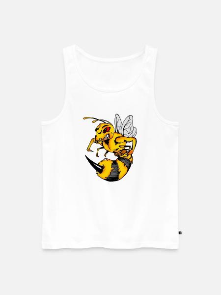 Aggressive Comic-Wespe mit Stachel - Männer Premium Bio Tank Top - Weiß