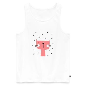 Katze mit Herzen - Männer Premium Bio Tank Top - Weiß - Vorne - Michal (187cm)