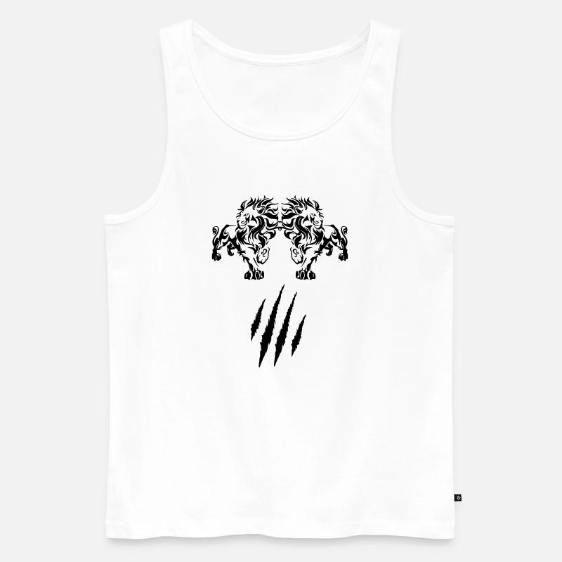 Löwe - Männer Premium Bio Tank Top - Weiß