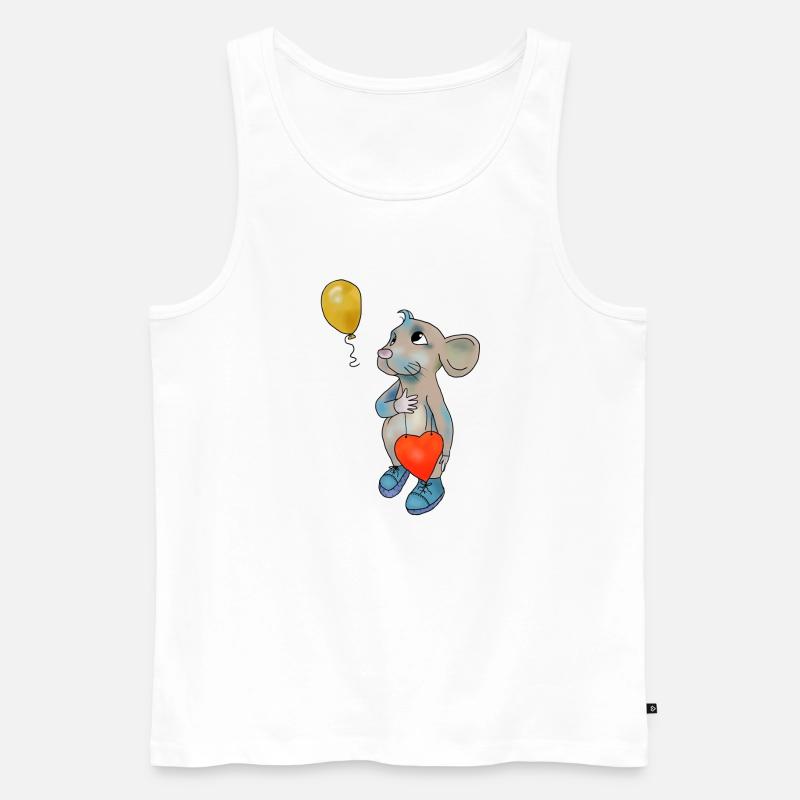 Maus und Luftbollon - Männer Premium Bio Tank Top - Weiß