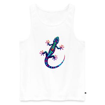 Gecko - Men's Premium Organic Tank Top - white - Front - Michal (187cm)