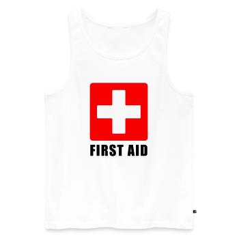 First Aid Medical Cross Sicherheitssymbol Vektor-Symbol - Männer Premium Bio Tank Top - Weiß - Vorne - Michal (187cm)