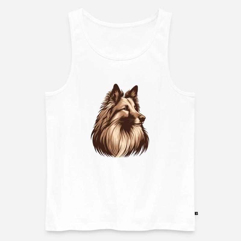 Groenendael - Männer Premium Bio Tank Top - Weiß