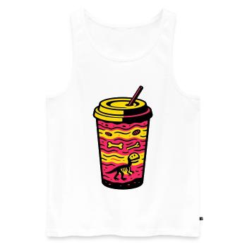 Matcha Dino Cup - Männer Premium Bio Tank Top - Weiß - Vorne - AI Model Male 178 light (178cm)
