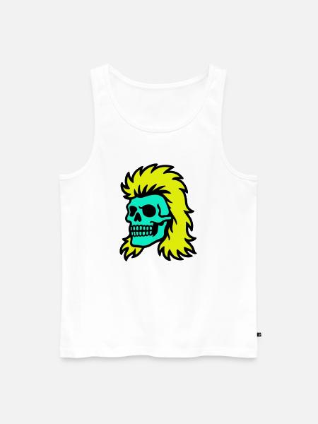 Mullet Skull - Men's Premium Organic Tank Top - white