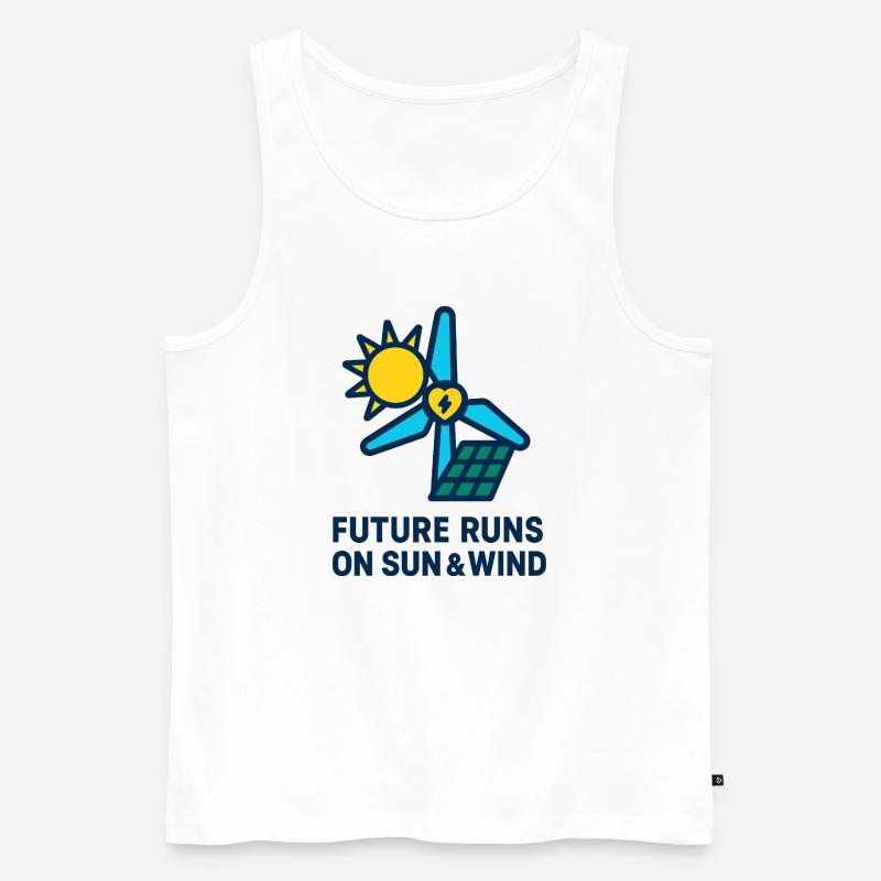 Future Runs on Sun & Wind - Männer Premium Bio Tank Top - Weiß