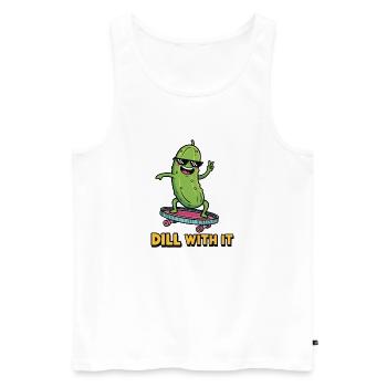 Pickle Vibes - Men's Premium Organic Tank Top - white - Front - AI Model Male 178 light (178cm)