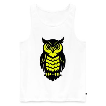 Pop Art hiboux design - Débardeur bio Premium Homme - blanc - Devant - Michal (187cm)