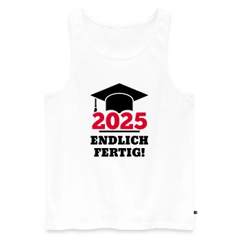 Doctoral Hat 2025 Finally Finished Gift Students - Men's Premium Organic Tank Top - white - Front - Michal (187cm)