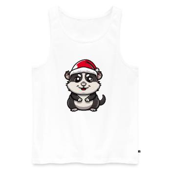 Noël hamster - Débardeur bio Premium Homme - blanc - Devant - Michal (187cm)