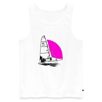 RS 500 Sailing dinghy regatta sailing sailing coloured - Men's Premium Organic Tank Top - white - Front - AI Model Male 178 light (178cm)