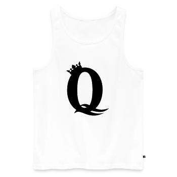 Q-Queen – Majestic Party & Girl Design - Men's Premium Organic Tank Top - white - Front - AI Model Male 178 light (178cm)