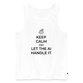 Lass die KI das regeln – sarkastischer Technik-Witz - Männer Premium Bio Tank Top - Weiß - Vorne - AI Model Male 178 light (178cm)