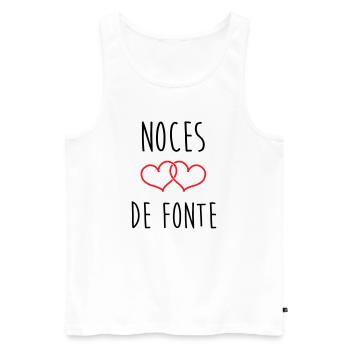 noces de Fonte 73 ans de mariage - Débardeur bio Premium Homme - blanc - Devant - Michal (187cm)