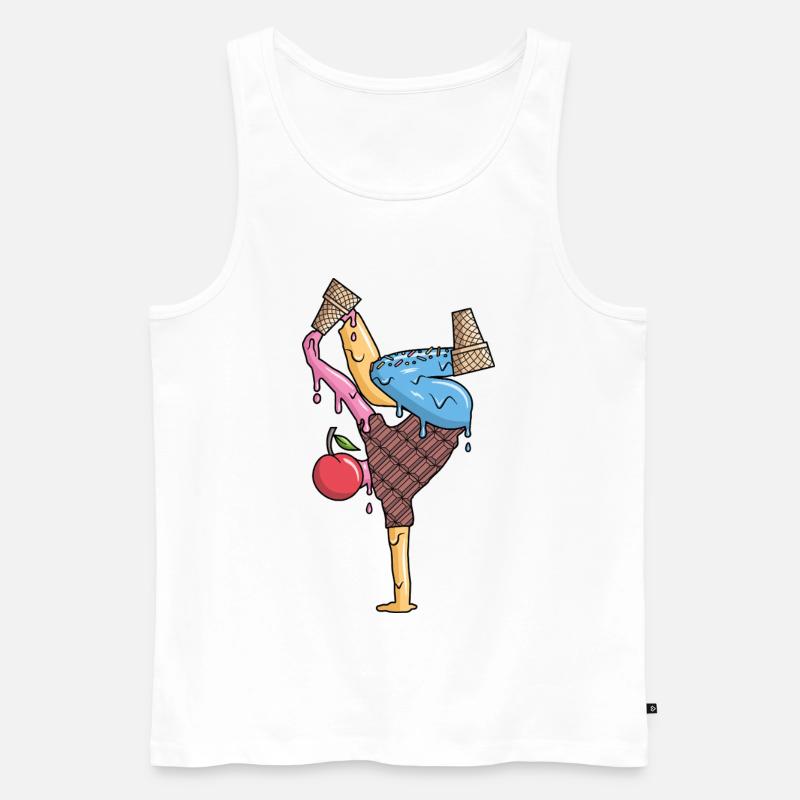 Breakdance Eiscreme Tanz Breakdancer Breakdancing - Männer Premium Bio Tank Top - Weiß