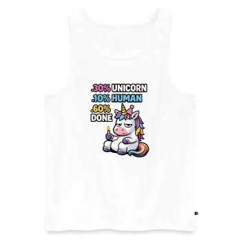 Unicorn Burnout Birthday Meme - Men's Premium Organic Tank Top - white - Front - AI Model Male 178 light (178cm)