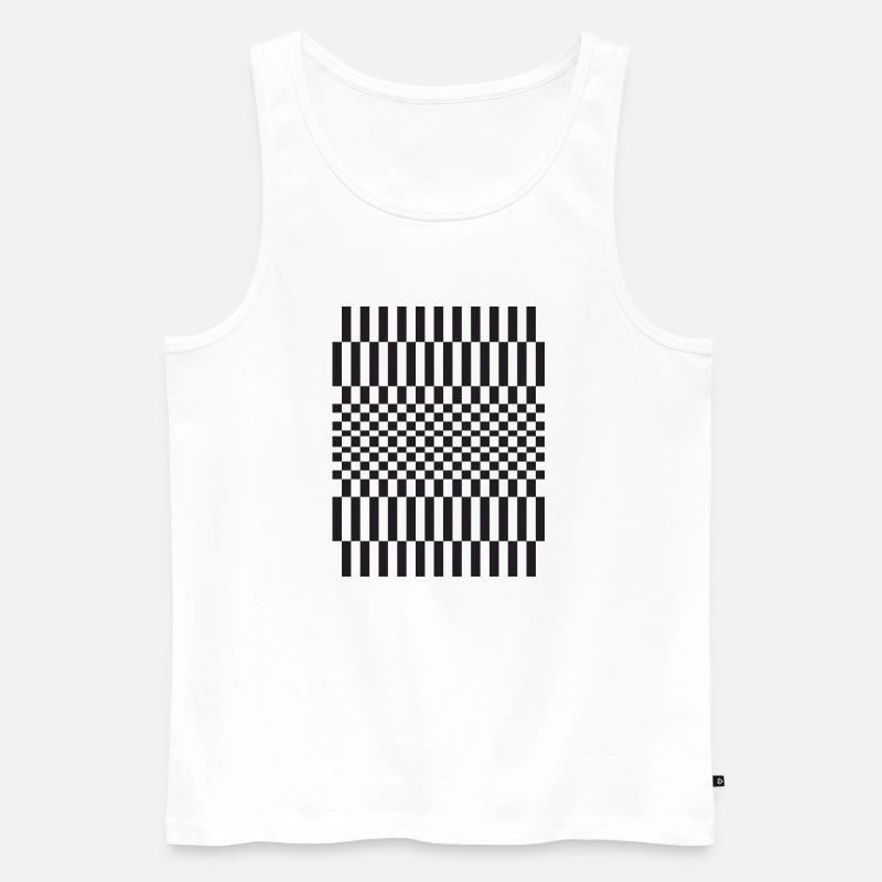 Geometric chessboard Grid Pattern - Men's Premium Organic Tank Top - white