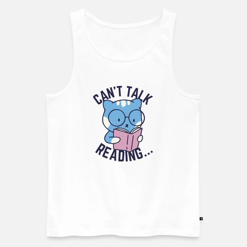 Kann nicht sprechen, lesen... - Männer Premium Bio Tank Top - Weiß