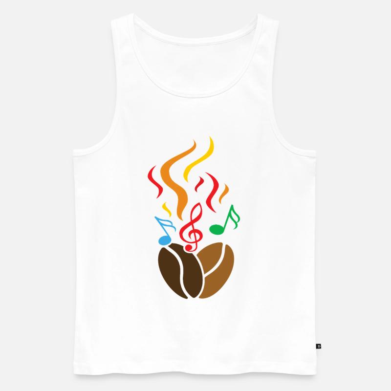 Kaffeebohnen mit Noten - Männer Premium Bio Tank Top - Weiß