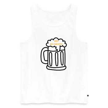 BIER WELTMEISTER – Bierkrug Design für echte Fans - Männer Premium Bio Tank Top - Weiß - Vorne - Michal (187cm)