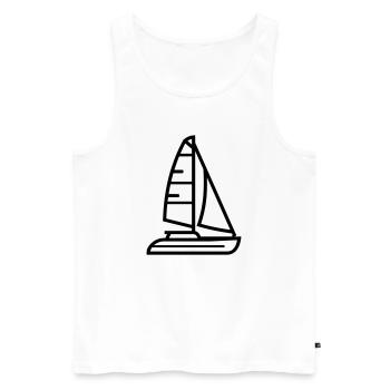 Boot - Männer Premium Bio Tank Top - Weiß - Vorne - Michal (187cm)