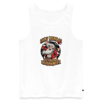 Le Père Noël du Heavy Metal - Débardeur bio Premium Homme - blanc - Devant - Michal (187cm)