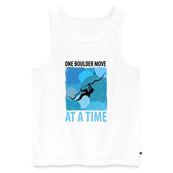 Vintage Bouldern Boulderer Klettern Kletterer - Männer Premium Bio Tank Top - Weiß - Vorne - Michal (187cm)
